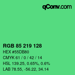 Color code: RGB 85 219 128 | qconv.com