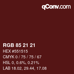 Color code: RGB 85 21 21 | qconv.com