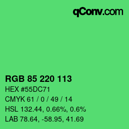 Color code: RGB 85 220 113 | qconv.com