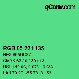 Color code: RGB 85 221 135 | qconv.com