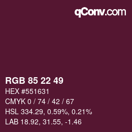 Color code: RGB 85 22 49 | qconv.com