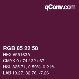 Farbcode: RGB 85 22 58 | qconv.com