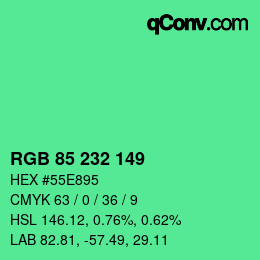 Color code: RGB 85 232 149 | qconv.com