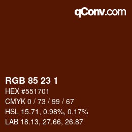 Color code: RGB 85 23 1 | qconv.com