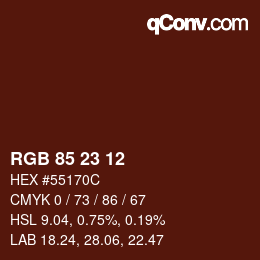 カラーコード: RGB 85 23 12 | qconv.com