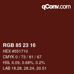Color code: RGB 85 23 16 | qconv.com
