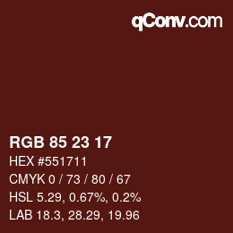 Color code: RGB 85 23 17 | qconv.com