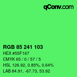 Color code: RGB 85 241 103 | qconv.com