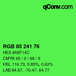 Color code: RGB 85 241 76 | qconv.com