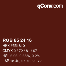 Color code: RGB 85 24 16 | qconv.com