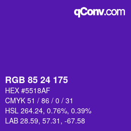 Color code: RGB 85 24 175 | qconv.com
