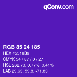 Color code: RGB 85 24 185 | qconv.com