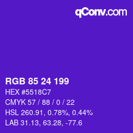 Color code: RGB 85 24 199 | qconv.com