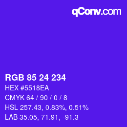 Color code: RGB 85 24 234 | qconv.com