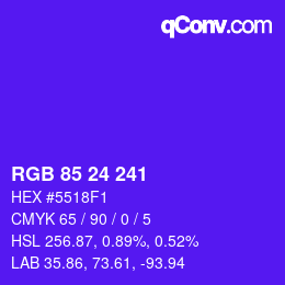Color code: RGB 85 24 241 | qconv.com