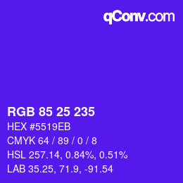 カラーコード: RGB 85 25 235 | qconv.com