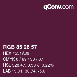 Color code: RGB 85 26 57 | qconv.com