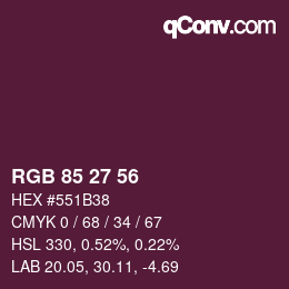 Color code: RGB 85 27 56 | qconv.com