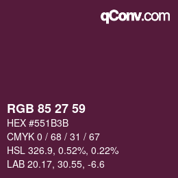 Color code: RGB 85 27 59 | qconv.com