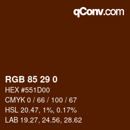 Color code: RGB 85 29 0 | qconv.com