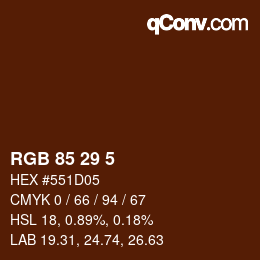 Color code: RGB 85 29 5 | qconv.com