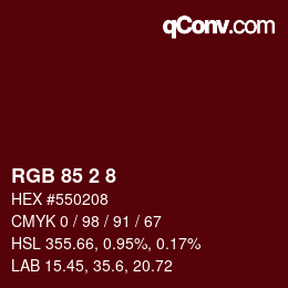カラーコード: RGB 85 2 8 | qconv.com