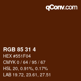 Color code: RGB 85 31 4 | qconv.com