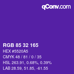 Color code: RGB 85 32 165 | qconv.com