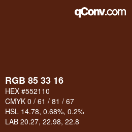 Código de color: RGB 85 33 16 | qconv.com
