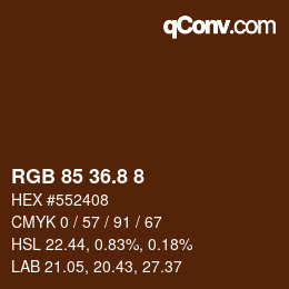 カラーコード: RGB 85 36.8 8 | qconv.com