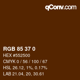 カラーコード: RGB 85 37 0 | qconv.com