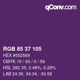 カラーコード: RGB 85 37 105 | qconv.com