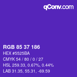 Color code: RGB 85 37 186 | qconv.com
