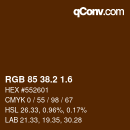 カラーコード: RGB 85 38.2 1.6 | qconv.com