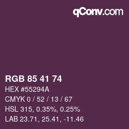 Color code: RGB 85 41 74 | qconv.com