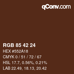 カラーコード: RGB 85 42 24 | qconv.com