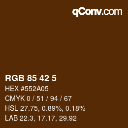 カラーコード: RGB 85 42 5 | qconv.com