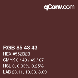 Farbcode: RGB 85 43 43 | qconv.com