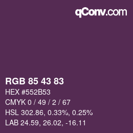 Farbcode: RGB 85 43 83 | qconv.com