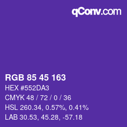 Color code: RGB 85 45 163 | qconv.com