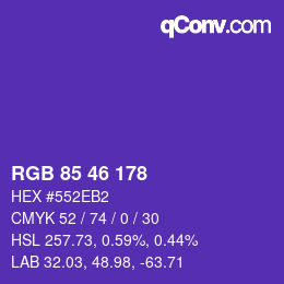 颜色代码: RGB 85 46 178 | qconv.com