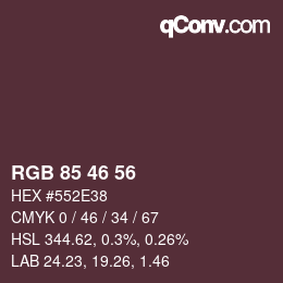 カラーコード: RGB 85 46 56 | qconv.com