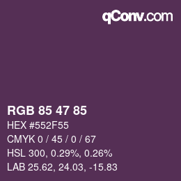 Código de color: RGB 85 47 85 | qconv.com