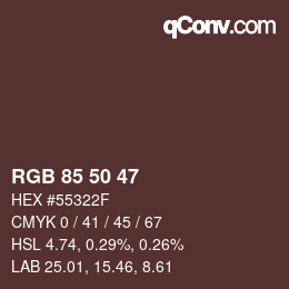 Color code: RGB 85 50 47 | qconv.com