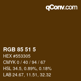Color code: RGB 85 51 5 | qconv.com