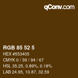 Color code: RGB 85 52 5 | qconv.com