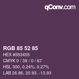 颜色代码: RGB 85 52 85 | qconv.com