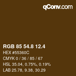 カラーコード: RGB 85 54.8 12.4 | qconv.com