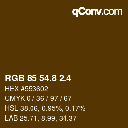 カラーコード: RGB 85 54.8 2.4 | qconv.com