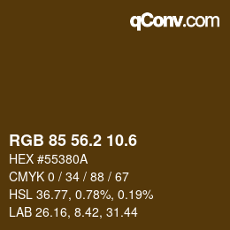 カラーコード: RGB 85 56.2 10.6 | qconv.com